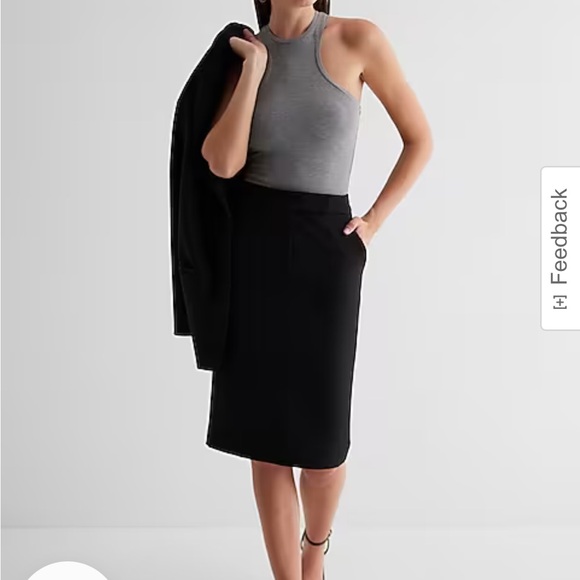 Express High Waisted Black Pencil Skirt - Picture 4 of 4